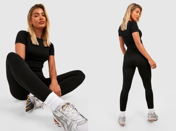 Boohoo Bezszwowe legginsy ze ściągaczem M