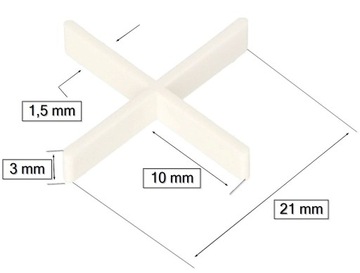 Krzyżyki dystansowe do glazury 1,5 mm (150 szt.)