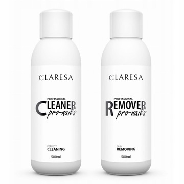 CLARESA PRO NAILS CLEANER 500ml + REMOVER 500ML