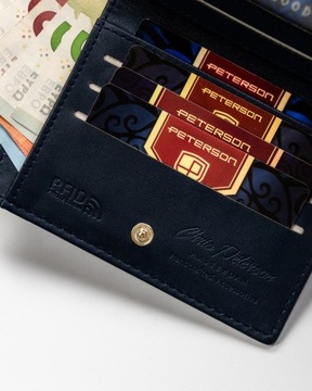 Mały portfel portmonetka damska ze skóry ekologicznej Peterson STOP RFID