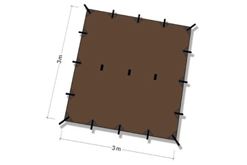 Szkocki Tarp, płachta DD Hammocks 3x3 coyote brown