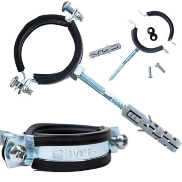 Obejma metalowo gumowa 1/2