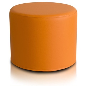 Pufa Roller Puf owalny stolik podnóżek 50x40cm Ekoskóra E4 pomarańczowy