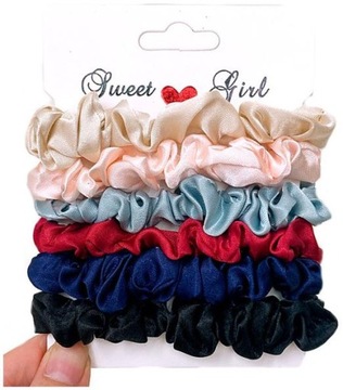 Gumka do włosów 6 sztuk zestaw frotka scrunchies