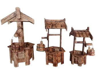 Деревянный декоративный колодец для растений и цветов Цветочный горшок. Мини