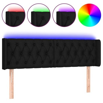 VidaXL Zagłówek do łóżka z LED, czarny,