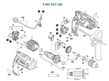 Koło zębate Wiertarka udarowa BOSCH GSB13RE 100