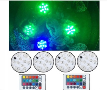 Водонепроницаемая 4 светодиодная лампа RGB, 2 подставки для пилотов