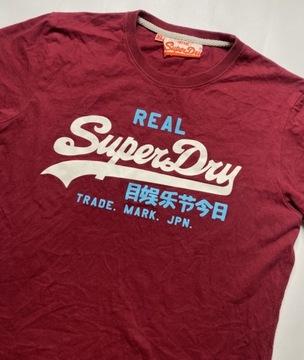 Superdry Super DRY REAL JAPAN/ORYGINALNY BORDOWY T SHIRT /L