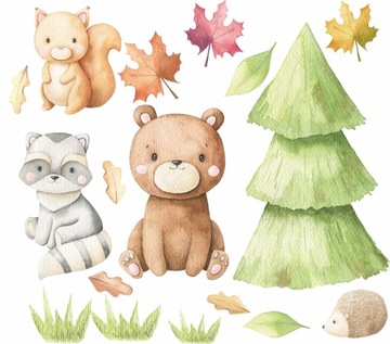 Naklejki ścienne Dla Dzieci ZWIERZĄTKA WOODLAND 4