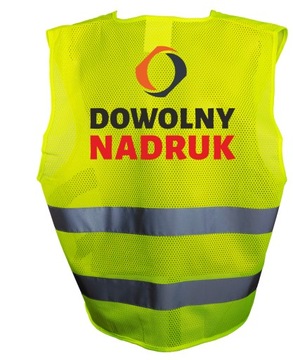 KAMIZELKA ODBLASKOWA SIATKA Z NADRUKIEM TYŁ M