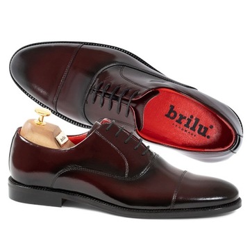 BRILU BUTY WIZYTOWE MĘSKIE DERBY BORDOWE 42