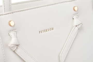 PETERSON elegancka torebka damska shopperka skóra ekologiczna modna biała
