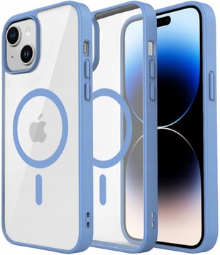 ETUI DO IPHONE 15 PRZEŹROCZYSTE MAGNETYCZNE DO MAGSAFE | BLUE