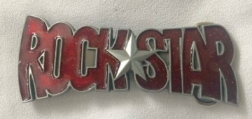 ROCK STAR klamra do paska czerwona zapinka