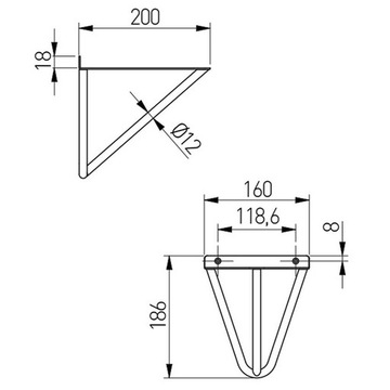 PÓŁKA WISZĄCA LOFT PINO DO SALONU SYPIALNI BIURA 50 CM