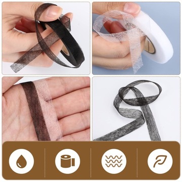 2x ЛЕНТА ДЛЯ СКАТЫВАНИЯ ОДЕЖДЫ ДЛЯ УКОРОЧЕНИЯ И РЕМОНТА БРЮК 2см 65м + 65м