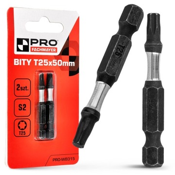 Bit Udarowy Bity Udarowe TX25 50mm | Końcówka Udarowa Do Wkrętarki 2 szt.