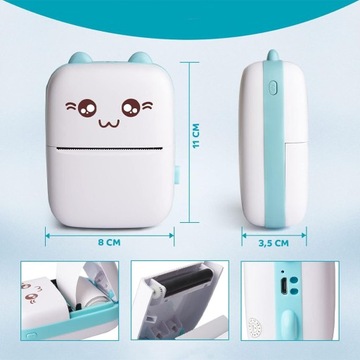 МИНИ-ТЕРМОПРИНТЕР DRUKUŚ ПОРТАТИВНЫЙ БЕСПРОВОДНОЙ BLUETOOTH + 21 РОЛИК