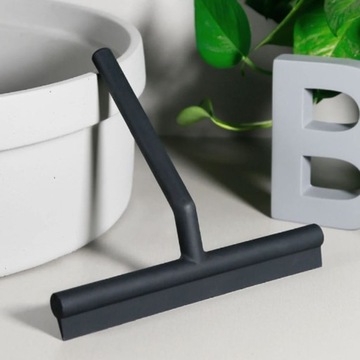 Ściągaczka do Wody z Podłogi Szyb Kabiny Prysznicowej z Uchwytem Czarna Mat