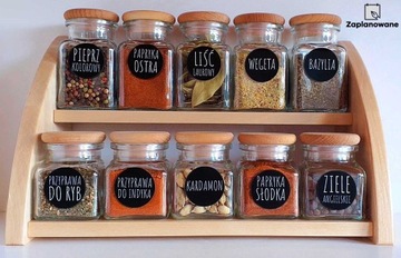 баночки для специй 150мл 24 шт + ложка + 308 наклеек для специй