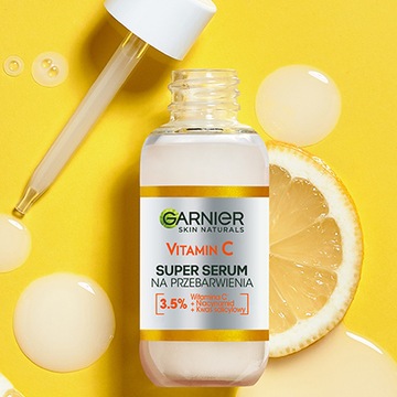 Сыворотка для лица Garnier от пигментных пятен с витамином С и ниацинамидом.