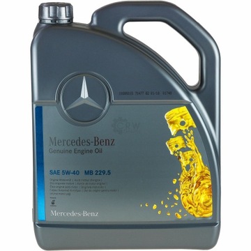 OLEJ SILNIKOWY MERCEDES BENZ MB 229.5 5W-40 5W40 5L ORYGINAŁ ASO