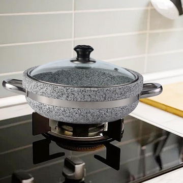 Универсальная многоразовая жаровня с корейской каменной чашей для тушения кимчи 28 см