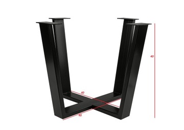 NOGA STELAŻ DO STOLIKA X ROZWARTY 40cm LOFT