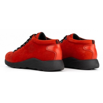 Buty skórzane damskie SPORTOWE 674BB czerwone 40