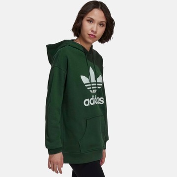 Bluza Damska Adidas Trefoil Dresowa Wkładana Z Kapturem Bawełniana r. S