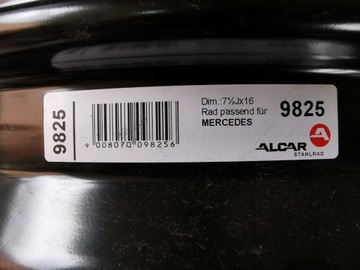 DISK OCELOVÝ ALCAR STAHLRAD 9825 7.5" X 16" 5X112 ET 41