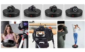 ВРАЩАЮЩАЯСЯ НА 360 ГРАДУСОВ ПОДСТАВКА ДЛЯ ФОТОГРАФИИ ЧЕРНАЯ 30 СМ + ПУЛЬТ ДИСТАНЦИОННОГО УПРАВЛЕНИЯ