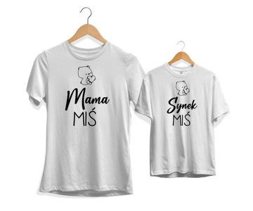 Koszulki dla Mamy i Syna, Mama Miś Syn Miś, Prezent dla Mamy od Syna