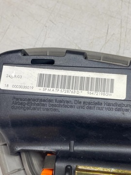 CITROEN XSARA PICASSO ПОДУШКА ПАССАЖИРСКОГО СИДЕНИЯ ПРАВАЯ 96472198