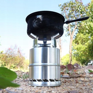 Портативная дровяная печь для кемпинга с листьями