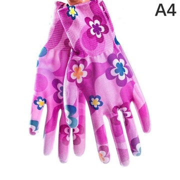 2PCS Color PU Gardening Gloves Women Non-Slip