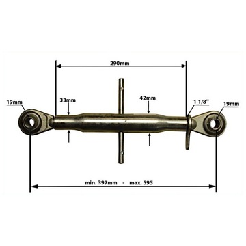 Верхний центральный разъем 19х19мм, длина: 407-595мм.