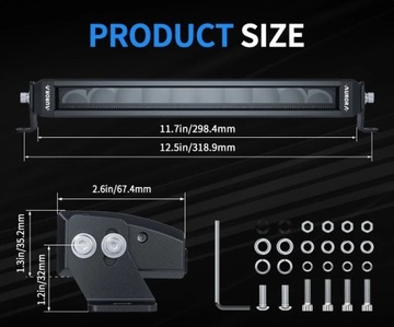 Светодиодная панель Aurora 10 дюймов, 50 Вт, ATV UTV POLARIC CAN AM CF MOTO LINHAI