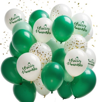ZESTAW ZIELONYCH BALONÓW NA WIECZÓR PANIEŃSKI OZDOBY WYJĄTKOWA IMPREZA Z8