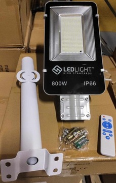 MOCNA DUŻA LAMPA SOLARNA LED ULICZNA OGRODOWA PILOT regulowany panel
