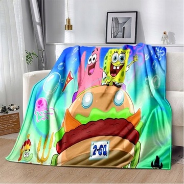 KOC S-spongebob wydrukowano ciepły miękki koc do s