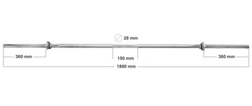 НАБОР РЕЗЬБОВЫХ стержней, ПРЯМЫХ, КОРОТКИХ, 28 мм + ЗАЖИМЫ