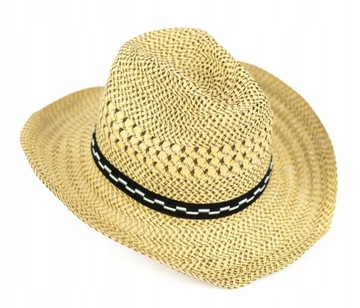 Женская и мужская соломенная классическая пляжная ковбойская шляпа, летняя коричневая 60
