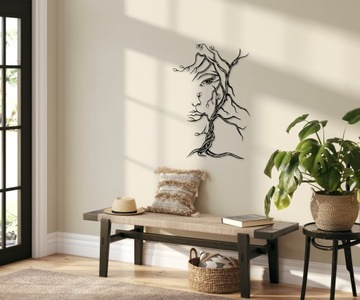 DEKORACJA AŻUROWA Z DREWNA OZDOBA ŚCIENNA 3D OBRAZ KOBIETA OBRAZ DO SALONU