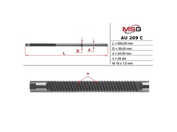 Listwa zębata przekładni kierowniczej VW Golf IV -03, Audi A3, Octavia -10
