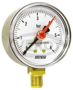 Manometr 1/4 radialny 63mm 6 bar dolny