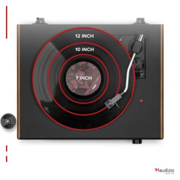 Проигрыватель с bluetooth колонками USB Винтаж коричневый Audizio