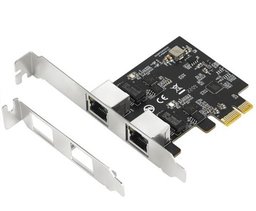 KARTA SIECIOWA LAN 2x 2.5Gb/s 2500Mbps 5Gbps PciE Serwer PC Serwer