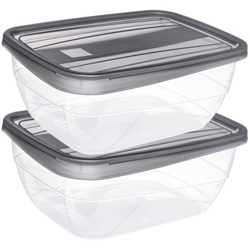 POJEMNIK NA ŻYWNOŚĆ PUDEŁKA ŚNIADANIOWE 2 x 1,3L LUNCHBOX Z POKRYWKĄ ZESTAW